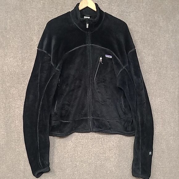 PATAGONIA R4‎ Jacket Black Fleece Polyester Mens Large L Retro - Picture 1 of 14